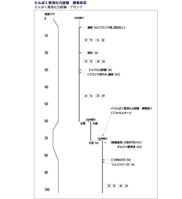 たんぱく質消化力試験　酵素反応